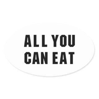 ALL YOU CAN EAT OVAL STICKER