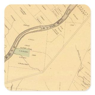 Allegheny River Pa, Map Square Sticker