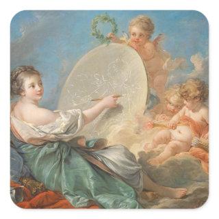 Allegory of Painting, 1765 (oil on canvas) Square Sticker