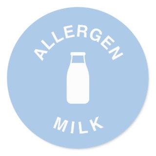 Allergen Milk - Warning: Contains Milk Classic Round Sticker