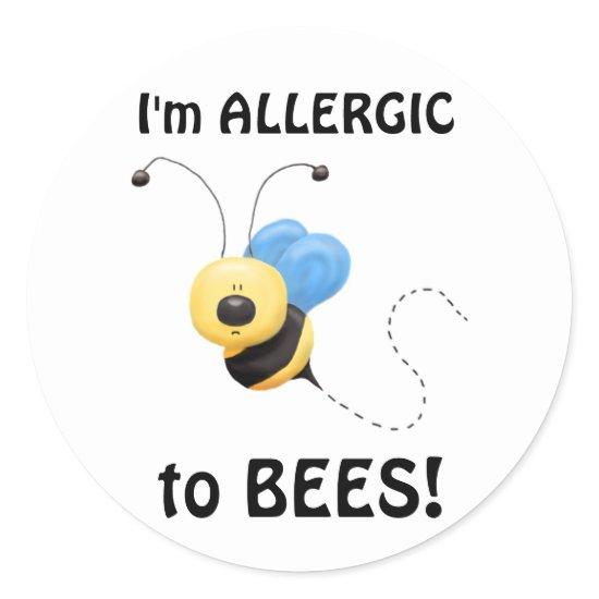 Allergic To Bees set of 20 Stickers