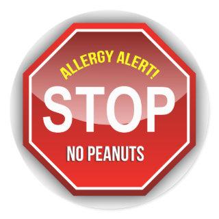 Allergy Alert : No Peanuts Please! Classic Round Sticker