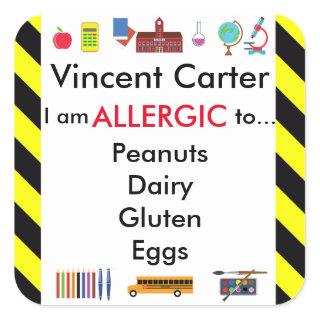 Allergy Alert Sticker for School Child's Desk