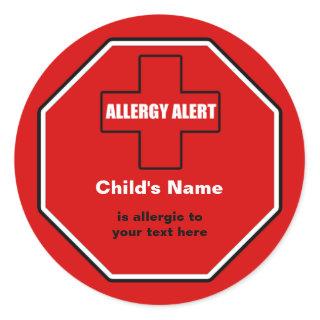 Allergy Medical Alert Custom Small Sticker