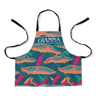 Alligator Gar Rainbow Colorful Pattern Apron