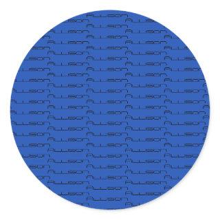 Allison repeat pattern geometric font classic round sticker