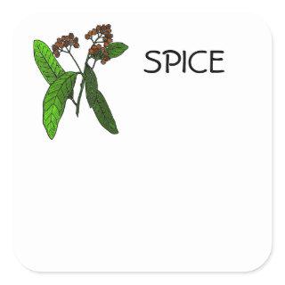 Allspice Design for Spice or Herb ID Information Square Sticker