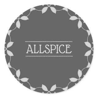 Allspice Spice Jar Label