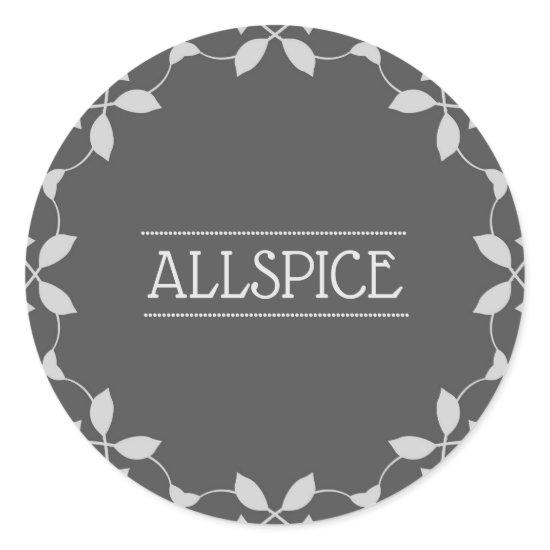 Allspice Spice Jar Label
