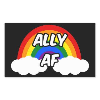 Ally AF I - LGBTQ Flag Gay Trans Queer Pride Rectangular Sticker