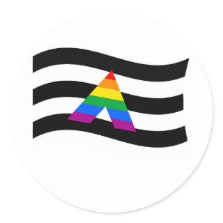 ALLY FLAG WAVING CLASSIC ROUND STICKER