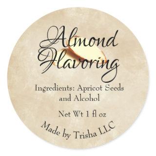 Almond Flavoring Custom  Label Sticker