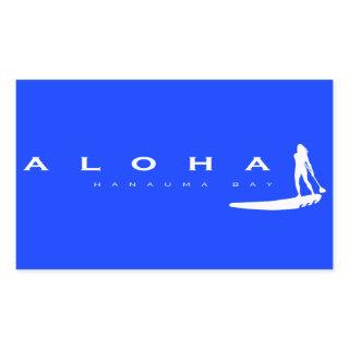 Aloha Hawaii Stand Up Paddling Rectangular Sticker