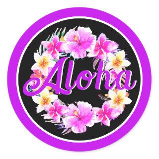 Aloha Tropical Luau Graduation Classic Round Sticker