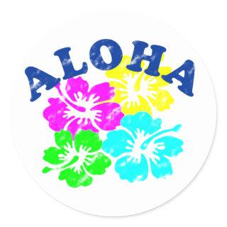 Aloha Vintage Classic Round Sticker Hawaiian