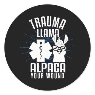 Alpaca Your Wound Nurse I Love Alpacas Funny Classic Round Sticker