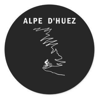alpe dhuez france road cycling classic round sticker