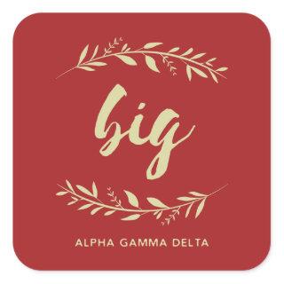 Alpha Gamma Delta Big Wreath Square Sticker