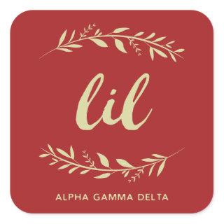 Alpha Gamma Delta Lil Wreath Square Sticker