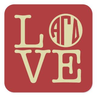 Alpha Gamma Delta Love Square Sticker