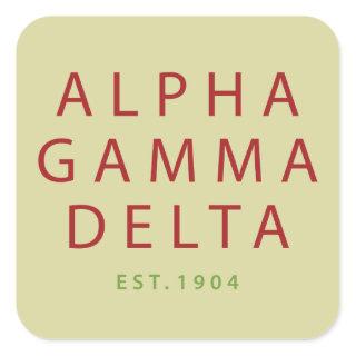 Alpha Gamma Delta Modern Type Square Sticker