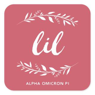 Alpha Omicron Pi Lil Wreath Square Sticker