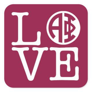 Alpha Phi | Love Square Sticker