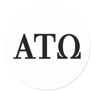 Alpha Tau Omega Letters Classic Round Sticker