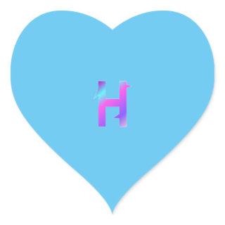 Alphabet letter H sticker. Heart Sticker
