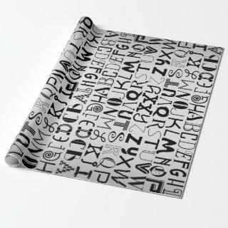 Alphabet Typography Specialty Gift Wrap