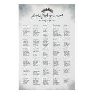 Alphabetical Wedding Seating Chart Wrapped Canvas