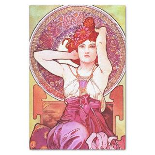 Alphonse Mucha Amethyst Floral Vintage Art Nouveau Tissue Paper