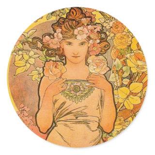 Alphonse Mucha The Rose Stickers