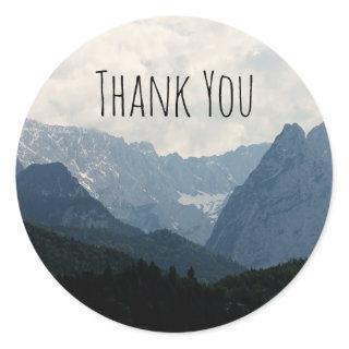 Alpine Mountains Nature Photo Country Thank You Classic Round Sticker