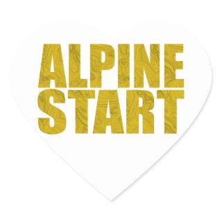 Alpine Start (Topo) Heart Sticker