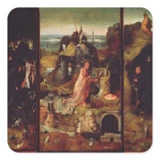 Altarpiece of the Hermits (oil on panel) Square Sticker