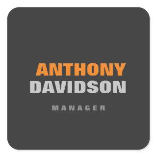 Alternative Perfect Size Grey Orange Bold Text Square Sticker