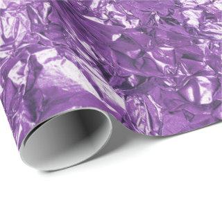 Aluminum Foil Amethyst Purple Metallic Wrinkled