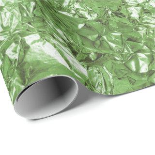 Aluminum Foil Grass Fresh Meado Metallic Wrinkled