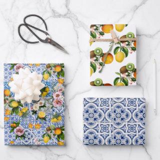 Amalfi Coast Lemon Bouquet Tiles Italy  Sheets