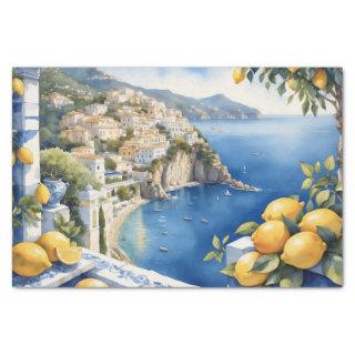 Amalfi Coast Lemons Mediterranean View  Tissue Paper