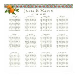 Amalfi Square Mandarine Tile Wedding Seating Chart