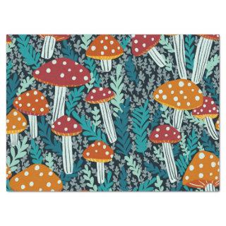 Amanita Magical Mushroom Fern Forest Pattern Gift Tissue Paper