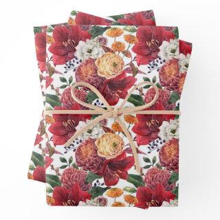 Amaryllis and Chrysanthemums Floral Pattern  Sheets