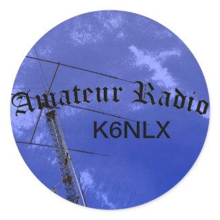 Amateur Radio and Call Sign Classic Round Sticker