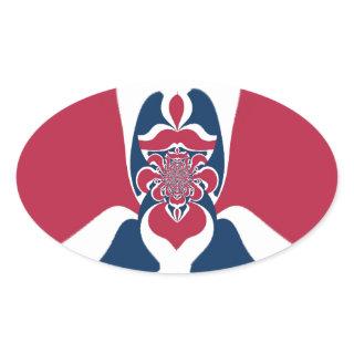 Amazing Abstract E.T. Art Print Oval Sticker