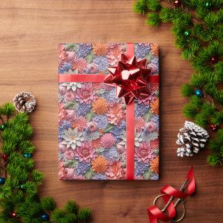 Amazing Colorful 3D Floral Seamless Pattern