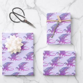Amazing Mosaic Dragon Purple  Sheets
