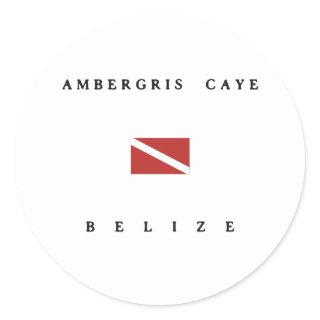 Ambergris Caye Belize Scuba Dive Flag Classic Round Sticker