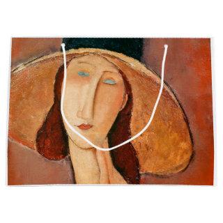 Amedeo Modigliani - Jeanne Hebuterne in Large Hat Large Gift Bag